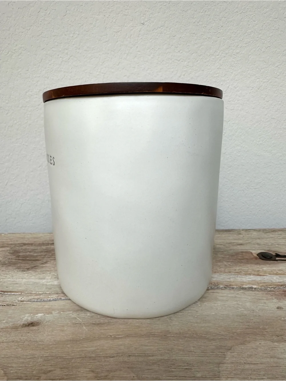 Hearth & Hand White Cookie Jar Canister Wood Lid